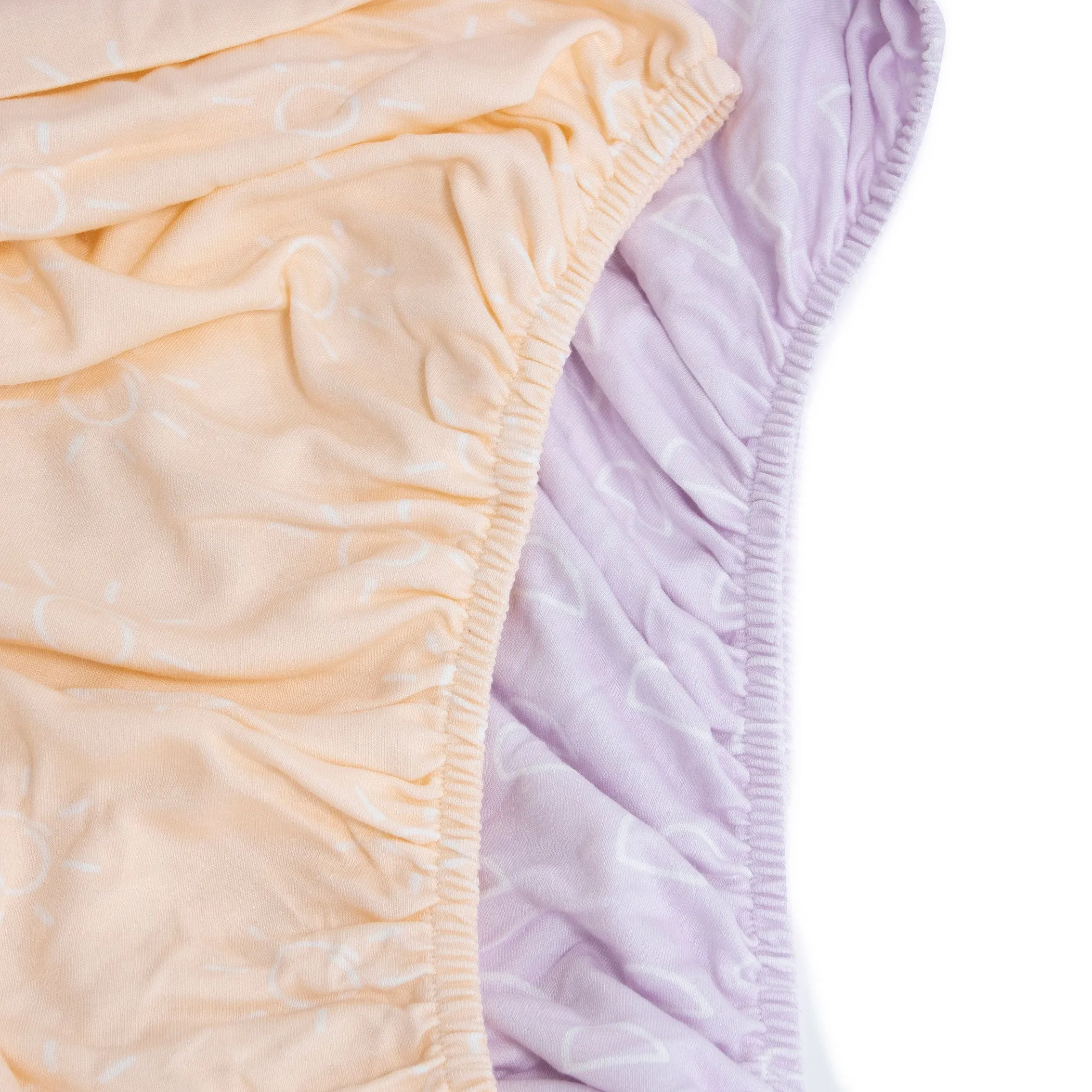 Nordic 2pk Jersey Cot Fitted Sheets Peach/Lilac