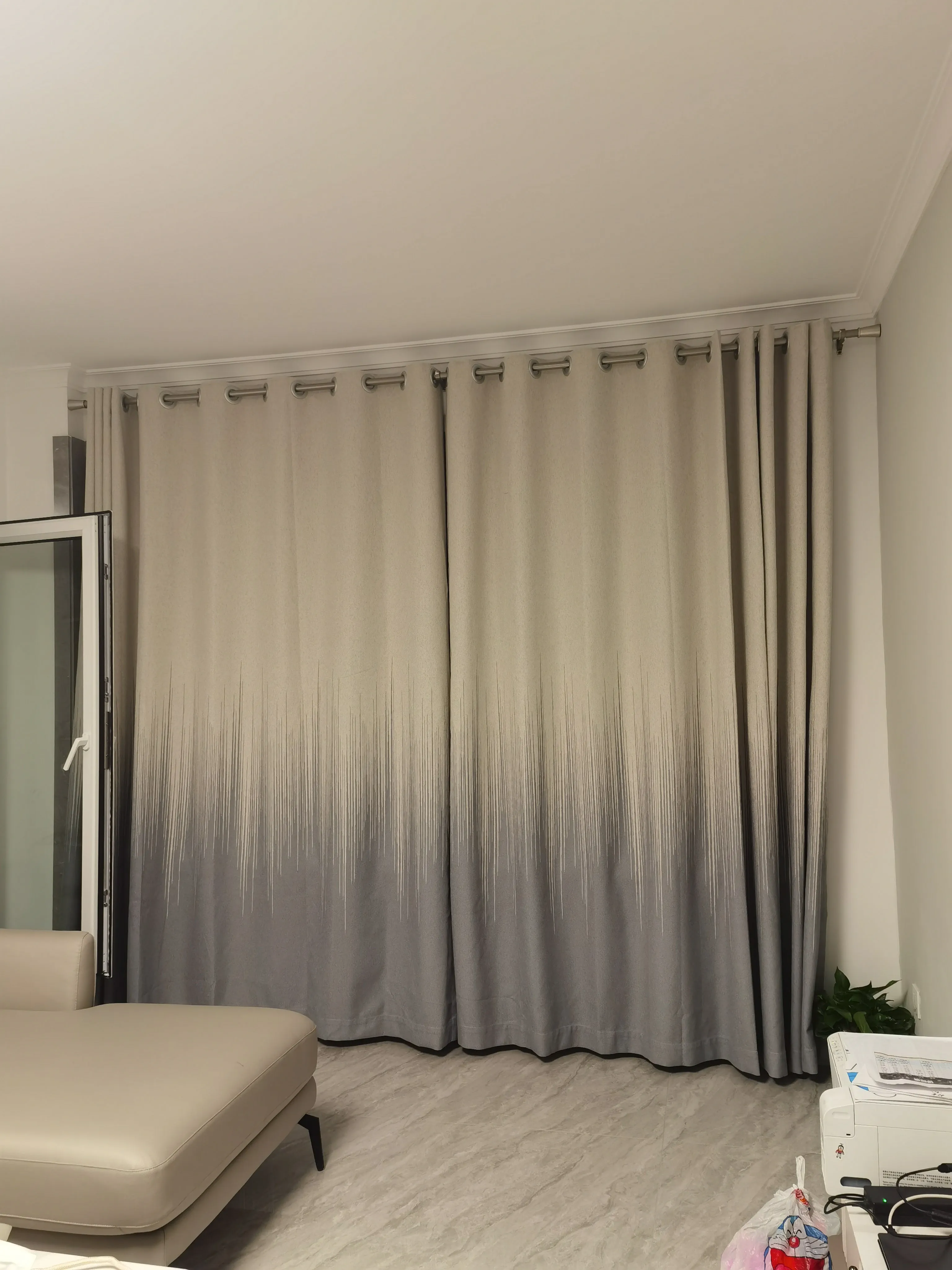 Ombre Wave Premium Linen Window Curtains Drapery