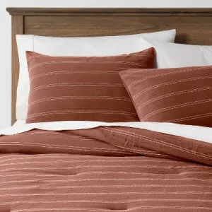 Open Box - Threshold Simple Woven Stripe Cotton Comforter & Sham Set - Simple Woven Stripe Comforter & Sham Set Threshold