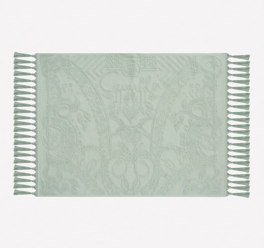 Palm Jacquard 800GSM Bath Mat Mint