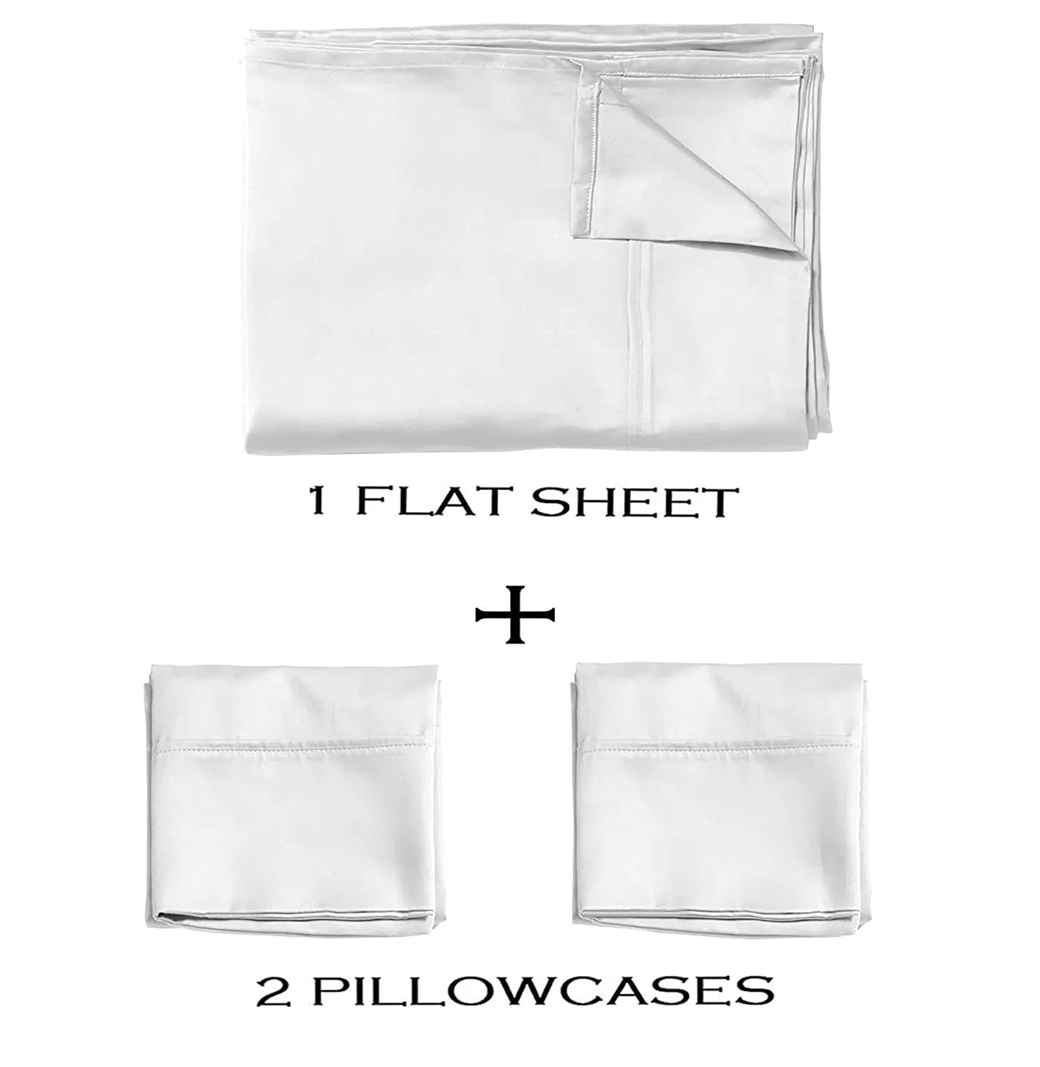 Pingaksha Bedding- 3 Piece Flat Bedsheet Set- Super Soft & Breathable- 100% Cotton Sateen Bedsheet- 400TC Luxury Bedsheet with 2 Pillow Cover- Taupe Solid, King Size