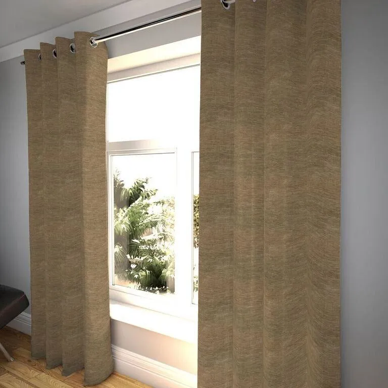 Plain Chenille Taupe Beige Curtains