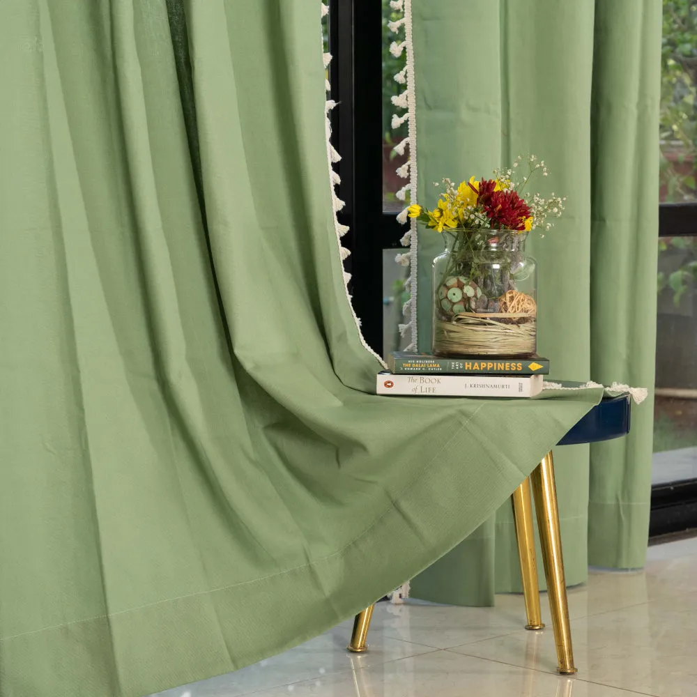 Premium 100% Cotton Curtain for Window & Curtains for Door - Pack of 1 Curtain, Aura Sage Green