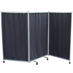 Privacy Screen - Three Fold - Grey Curtains