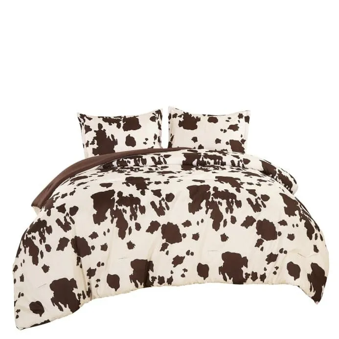 Rustic Cowhide Brown Comforter Set