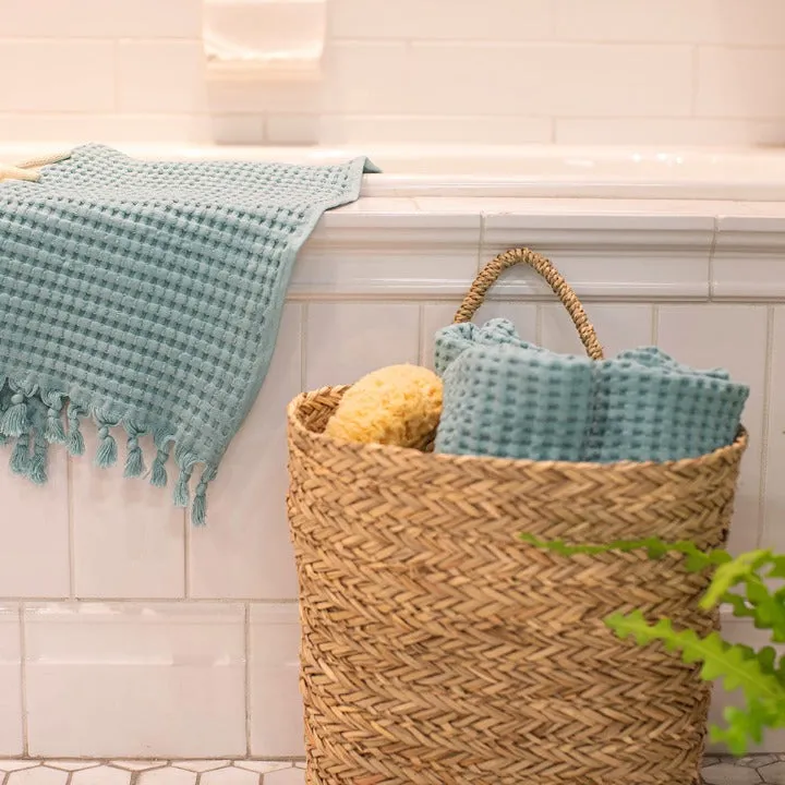 Seafoam Tassel Hand Towel Set of 2, Modern Style