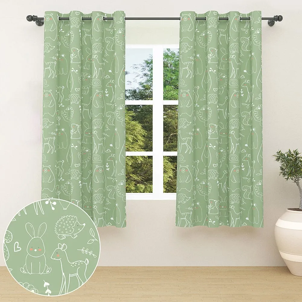 Sketchy Woodland Curtain Set