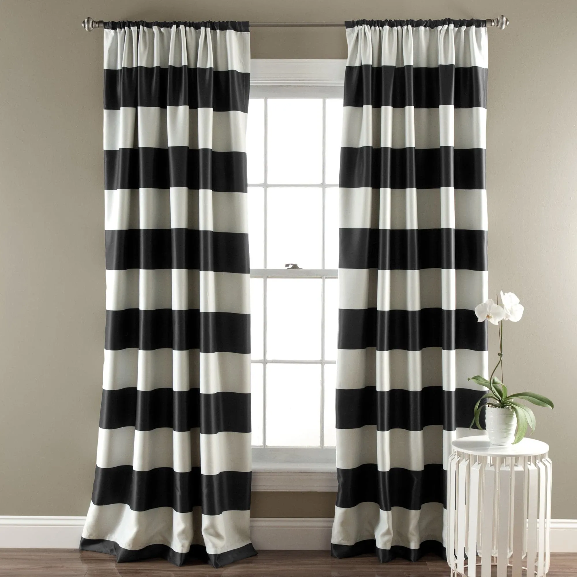 Stripe Blackout Window Curtain Set