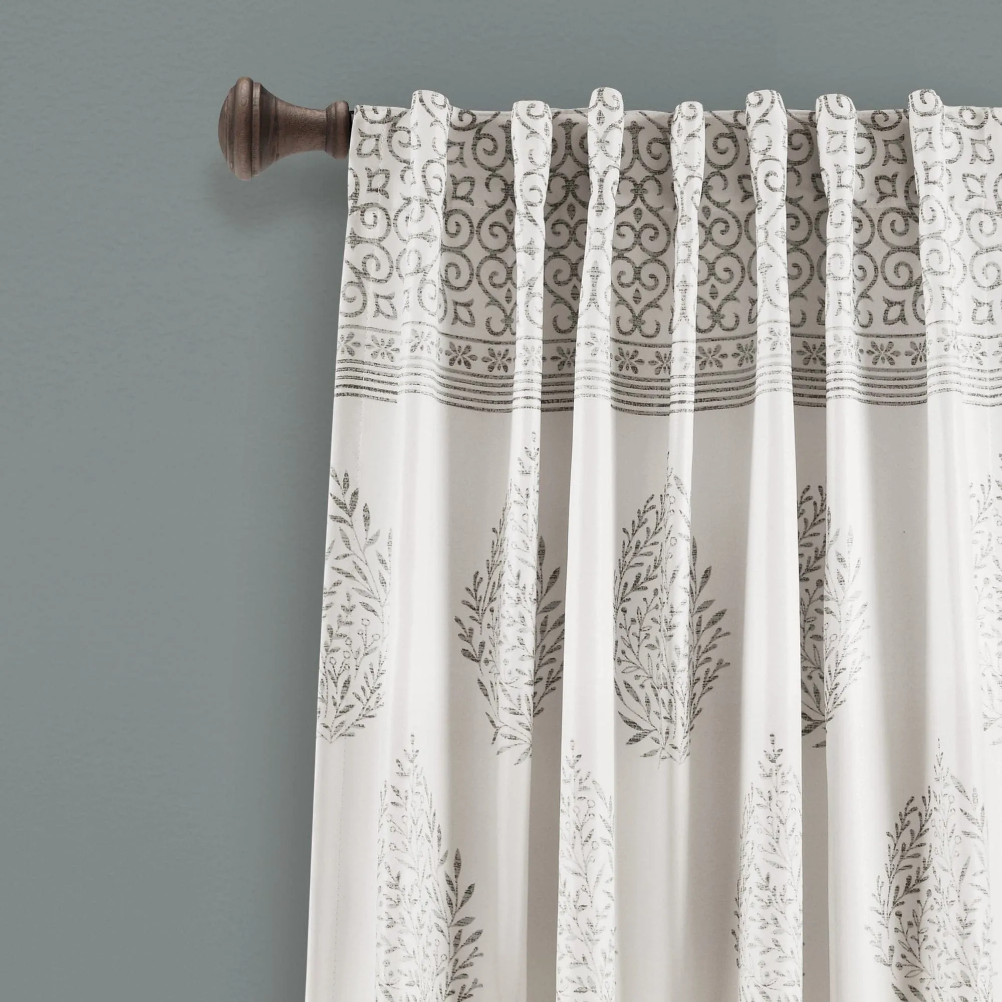 Teardrop Leaf Light Filtering Window Curtain Panel Set