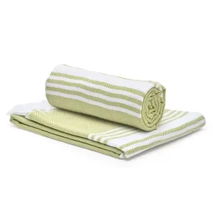 The Better Home 100% Cotton Turkish Bath Towel | Quick Drying Cotton Towel | Light Weight, Soft & Absorbent Turkish Towel (Pack of 2, Green)