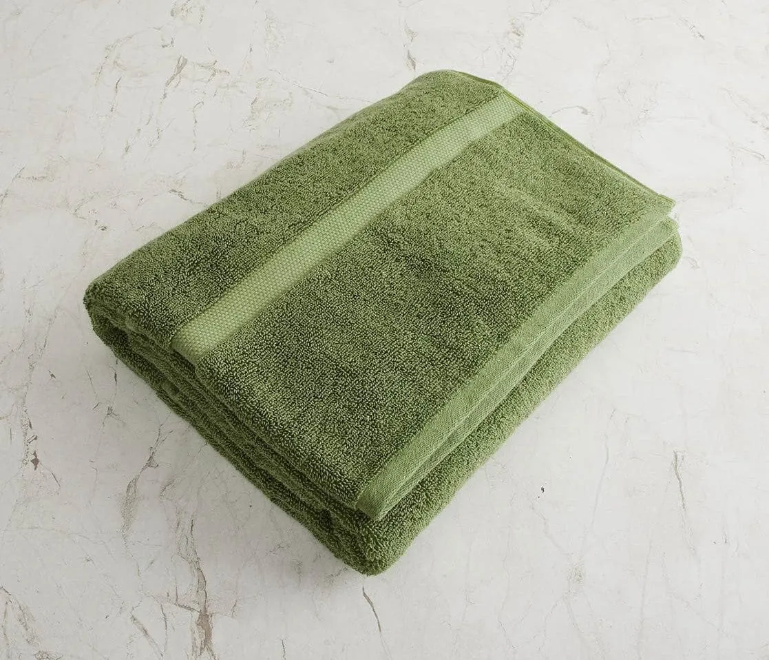 Toro Blu Large Size Bath Towel 500 GSM for Men & Women,140x70cm (LGT GREEN)