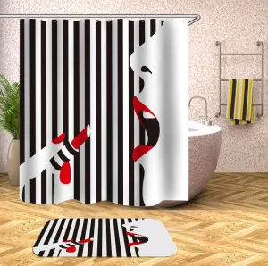 Wearing Red Lipstick Shower Curtain