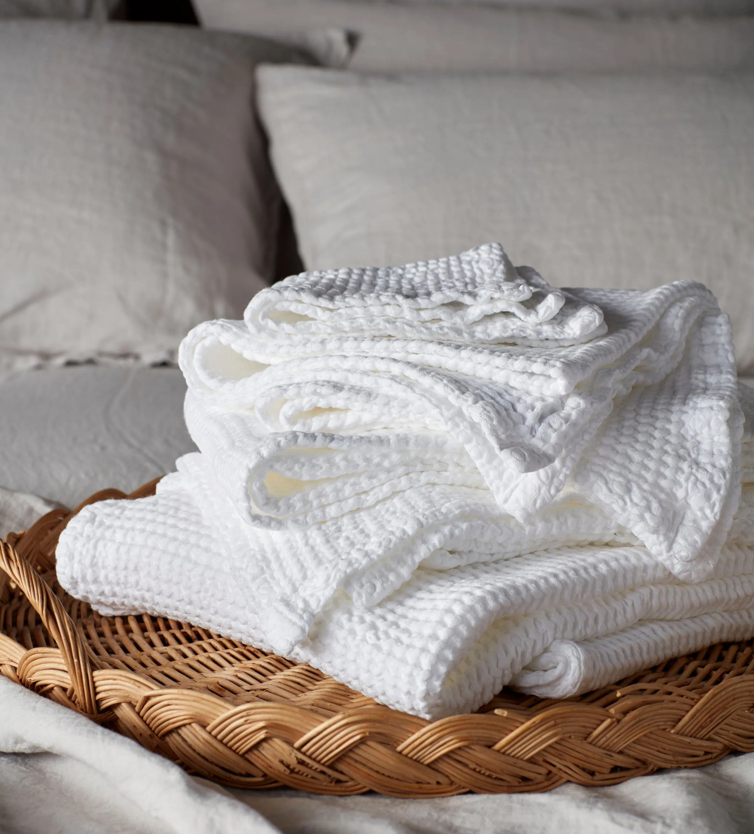 White 100% Cotton Waffle Towels